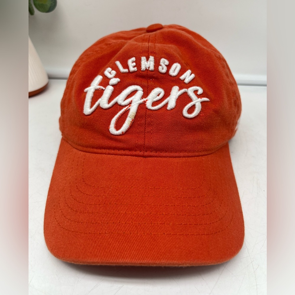 Clemson Tigers Orange Embroidered Zephyr Adjustable Strap chino Cap Hat.